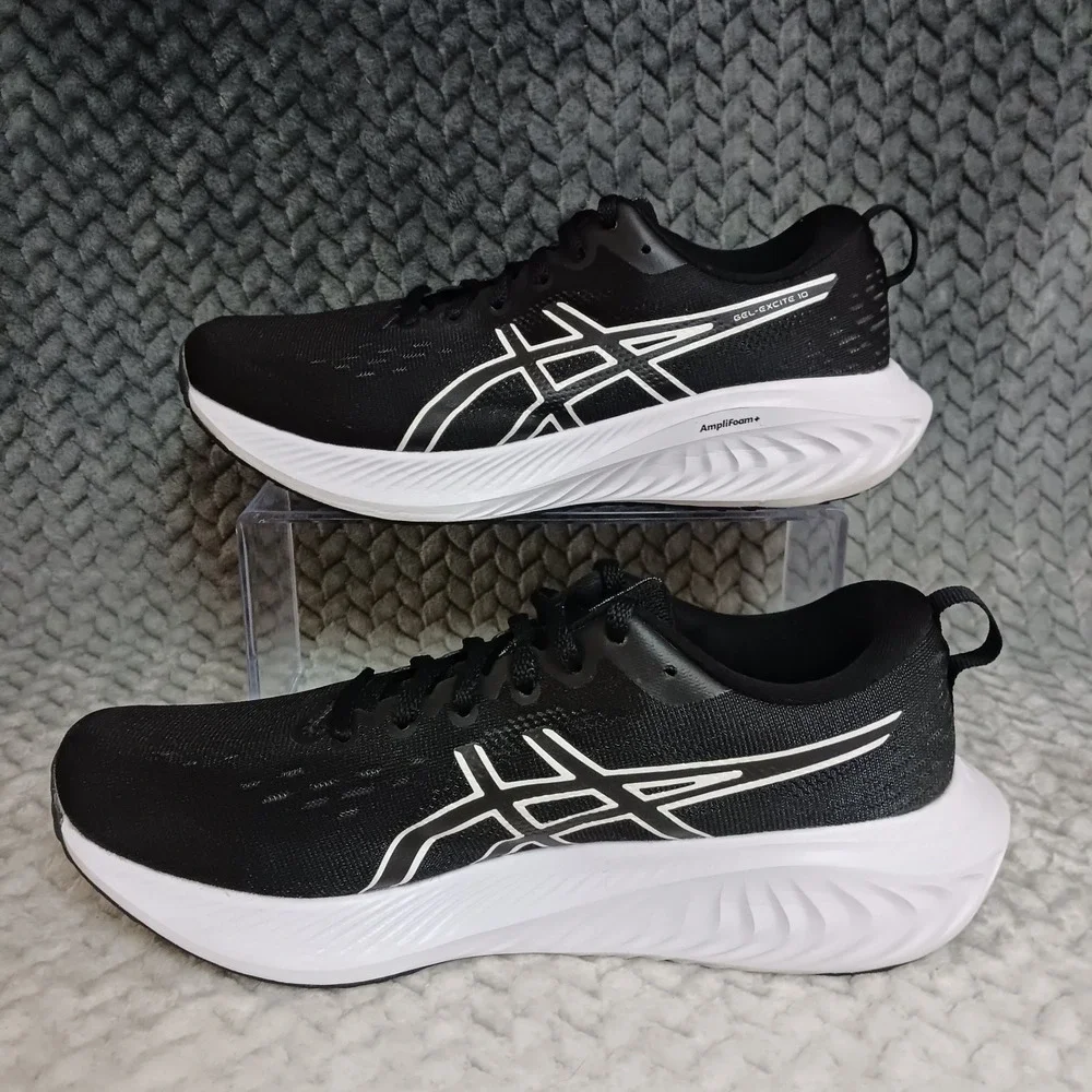 Asics Black and White Athletic Running Shoes